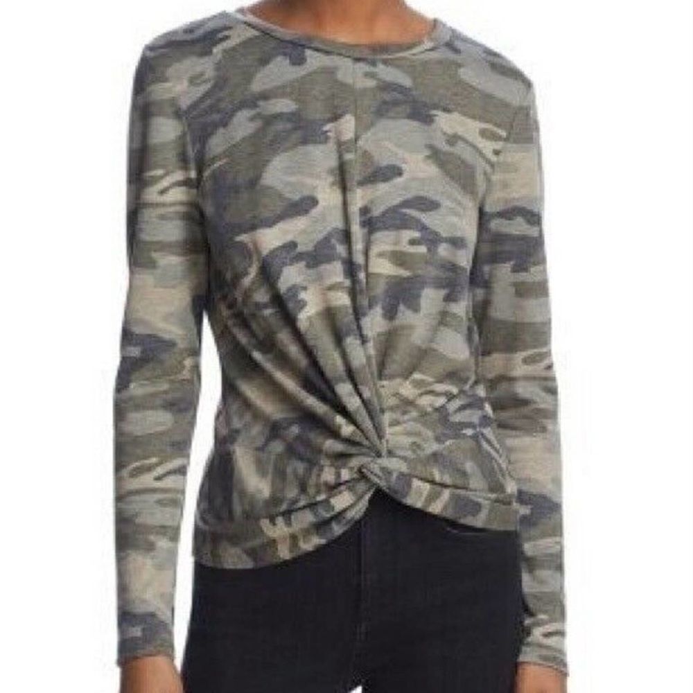 Anthropologie Drew Camo Knot Long Sleeve Shirt Women’s Medium